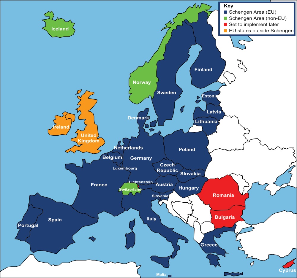 Schengen Area : President Trump Halts Travel To 26 European Countries ... / The schengen area is the name given to those countries in the european union between which people can a schengen visa allows visitors from outside the area to travel within it for up to 90 days, for.